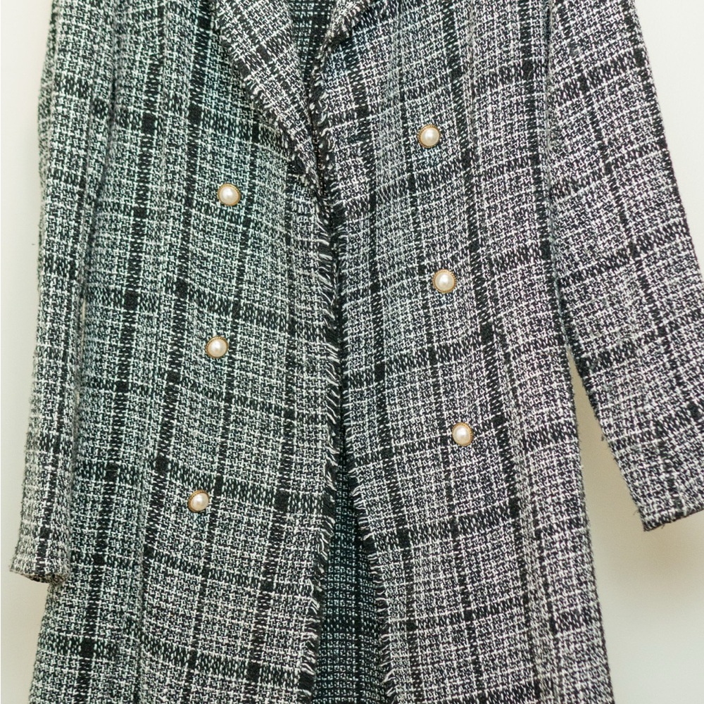 SHEIN Black and White Blazer Tweed Suit Jacket
